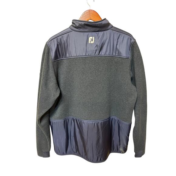 Footjoy Navy Sweater Fleece 1/4 Zip Pullover Kanagaroo Pocket Jacket #25161 -XL - Picture 3 of 8